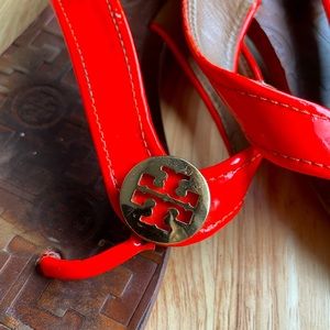 Tory Burch Patent Leather Flip Flops